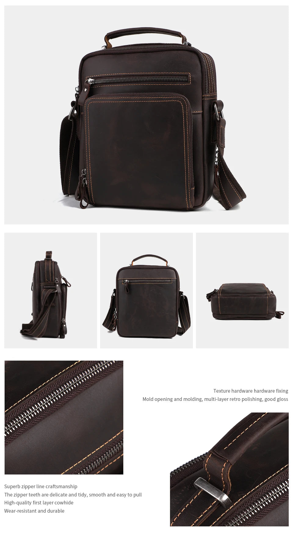 Joyir novo couro genuíno dos homens do vintage bolsas pequena aleta bolsa de ombro casual escritório mensageiro sacos moda crossbody saco