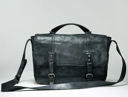 Bolsa mensageiro de couro genuíno para homens, bolsa de ombro vintage, bolsa crossbody, estilinete masculino, bolsa de lazer, marrom e cinza