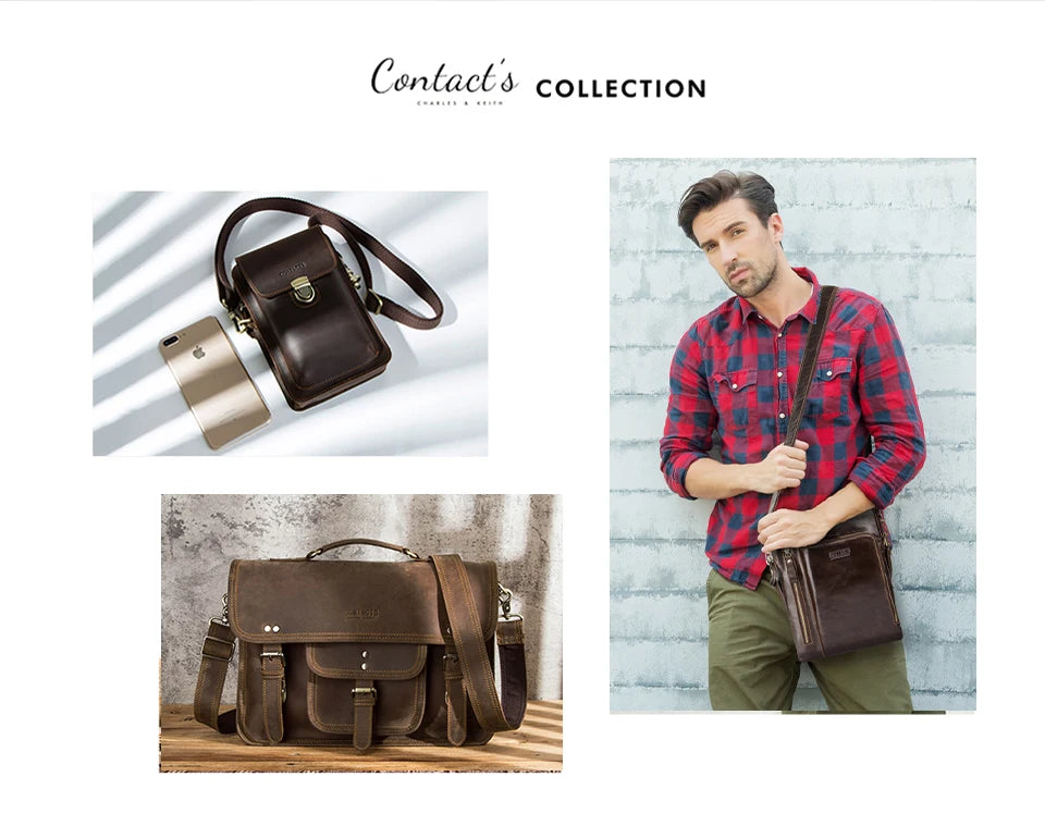 Carteira masculina de couro genuíno de contato, bolsa de mão, porta cartão, carteiras longas, zíper duplo, grande capacidade, vintage, bolsas masculinas