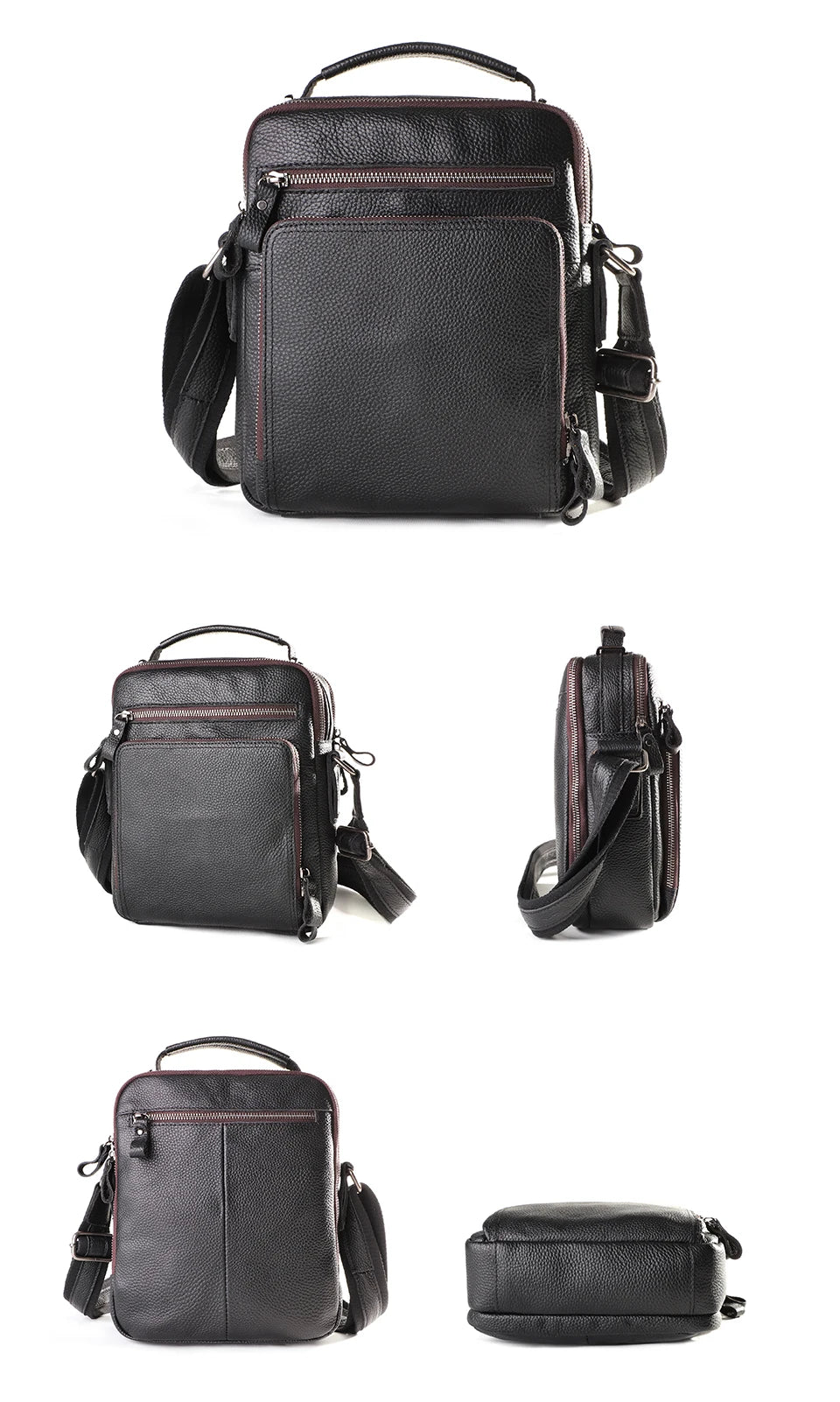 Joyir novo couro genuíno dos homens do vintage bolsas pequena aleta bolsa de ombro casual escritório mensageiro sacos moda crossbody saco
