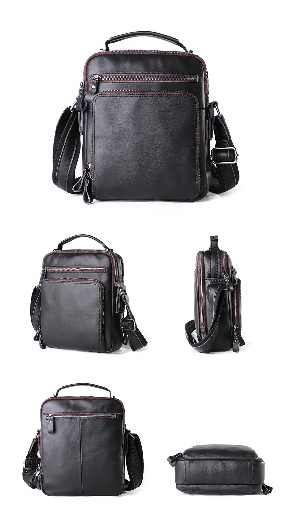 Joyir novo couro genuíno dos homens do vintage bolsas pequena aleta bolsa de ombro casual escritório mensageiro sacos moda crossbody saco