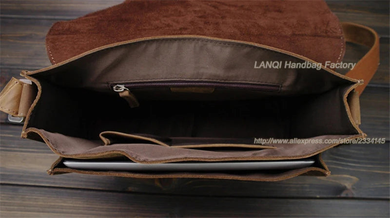 Bolsa de ombro vintage de couro louco cavalo, bolsa mensageiro cruzada masculina, bolsa de lazer genuína de couro, 2020