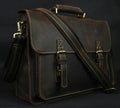 Maleta de couro genuíno para homens, vintage, cavalo louco, trabalho, negócios, ombro, bolsa de mensageiro, bolsa masculina, M088, 15 "bolsa para laptop
