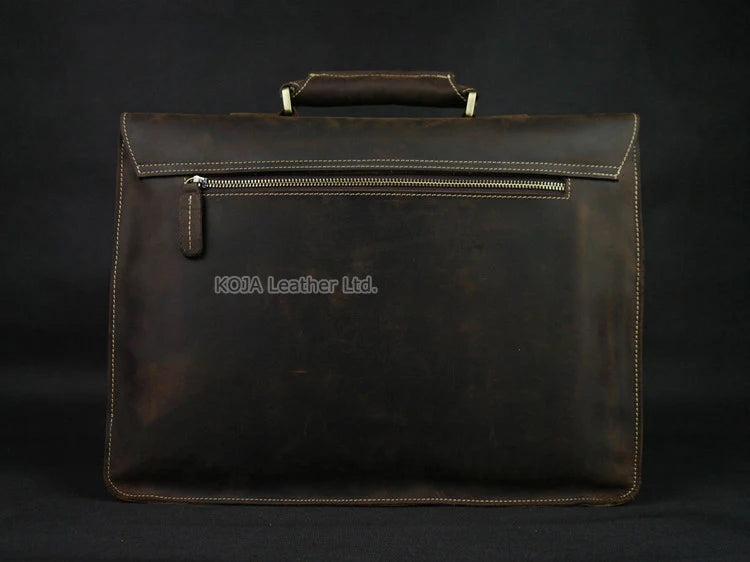 Maleta de couro genuíno para homens, vintage, cavalo louco, trabalho, negócios, ombro, bolsa de mensageiro, bolsa masculina, M088, 15 "bolsa para laptop