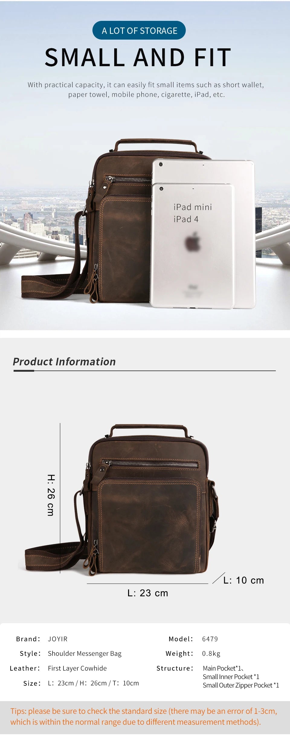Joyir novo couro genuíno dos homens do vintage bolsas pequena aleta bolsa de ombro casual escritório mensageiro sacos moda crossbody saco