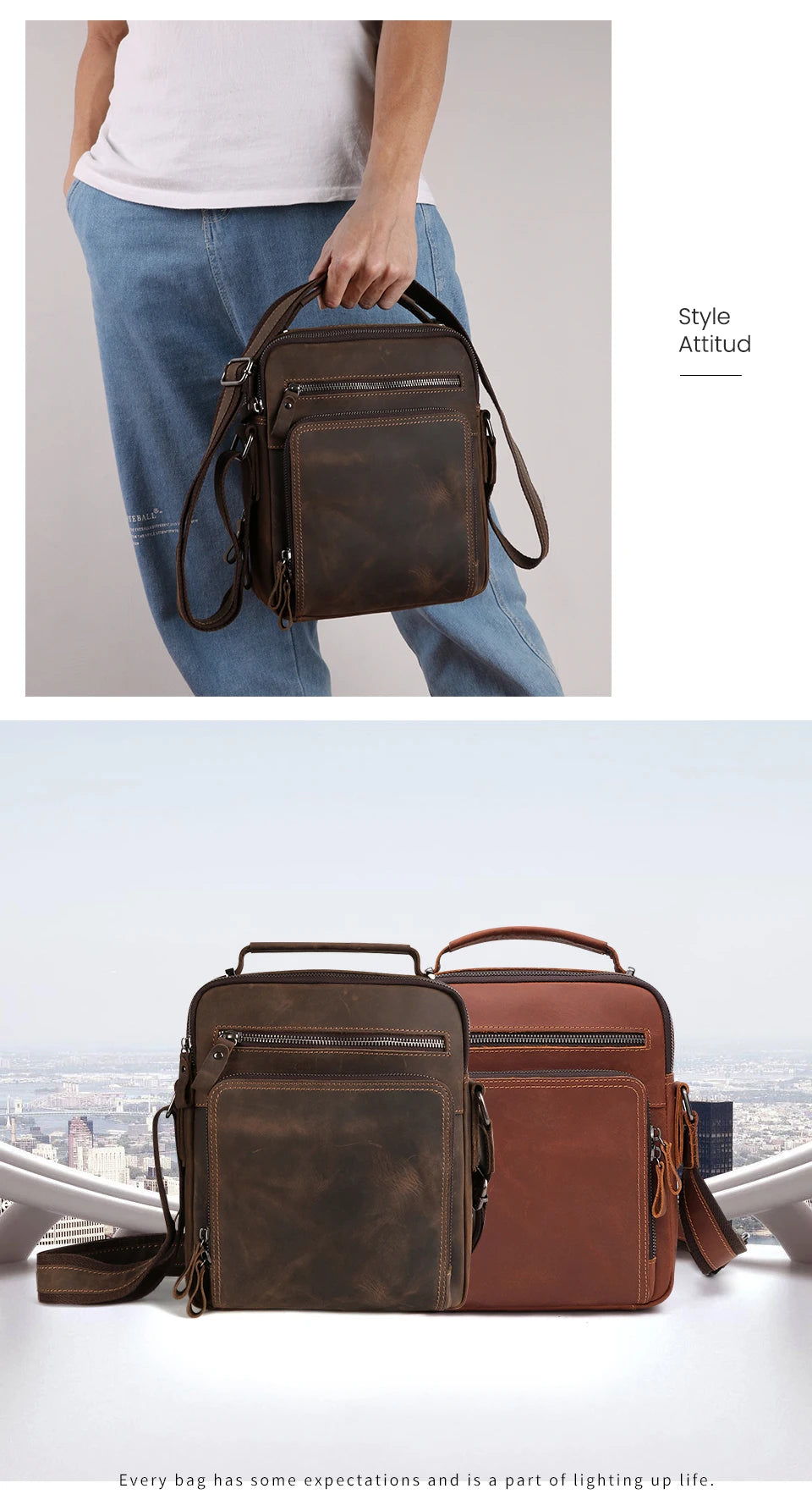 Joyir novo couro genuíno dos homens do vintage bolsas pequena aleta bolsa de ombro casual escritório mensageiro sacos moda crossbody saco