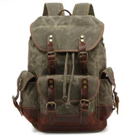 Vintage cavalo louco mochila de couro genuíno dos homens bagpack escalada mochila masculino grande caminhadas mochila m814