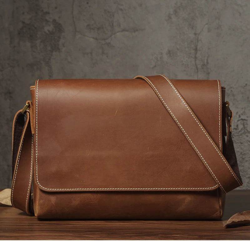 NUKA Couro Genuíno Bolsa de Ombro Retro Original Couro Horizontal Crossbody Deluxe Flap Messenger Bags Para 11 Polegada Ipad