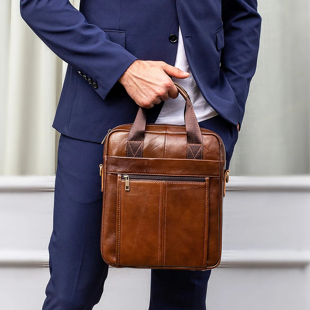 Westal Couro Genuíno Crossbody Messenger Bag, Sacos de Ombro dos homens, 13.3 "Laptop Pasta, Homem Bolsas, 8577