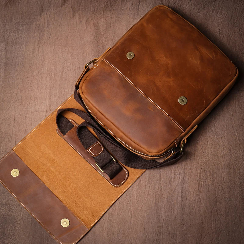 Guro bolsa de ombro de couro genuíno dos homens do vintage clássico aleta sacos do mensageiro maior qualidade luxo crossbody para 12 Polegada ipad
