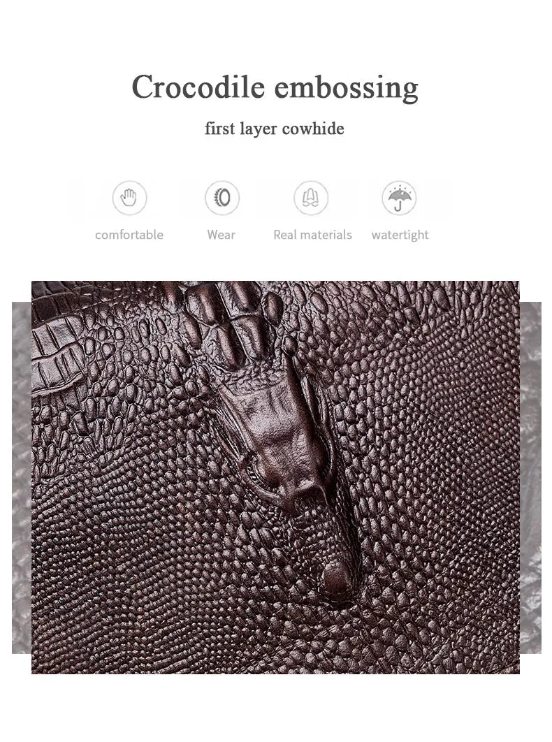 SCHLATUM-Couro Genuíno Motocicleta Fanny, Design Multifunções dos homens, Grão de Crocodilo, Pacote de cinto, Drop Leg Bag