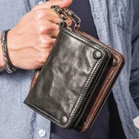 Carteira de couro genuíno do vintage dos homens carteira longa bolsa de embreagem masculino clipes de dinheiro zip em torno do saco de dinheiro titular do cartão