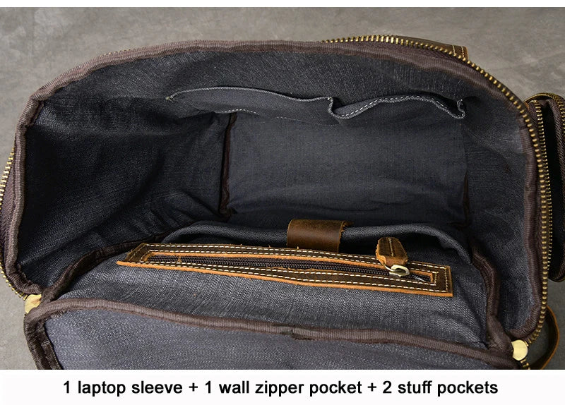 Vintage cavalo louco mochila de couro genuíno dos homens bagpack escalada mochila masculino grande caminhadas mochila m814