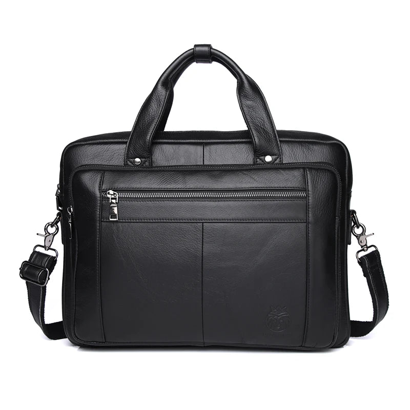 Schlatum pastas de negócios de couro genuíno preto para homens bolsas de luxo portátil maleta sacos 16 polegada saco do computador escritório