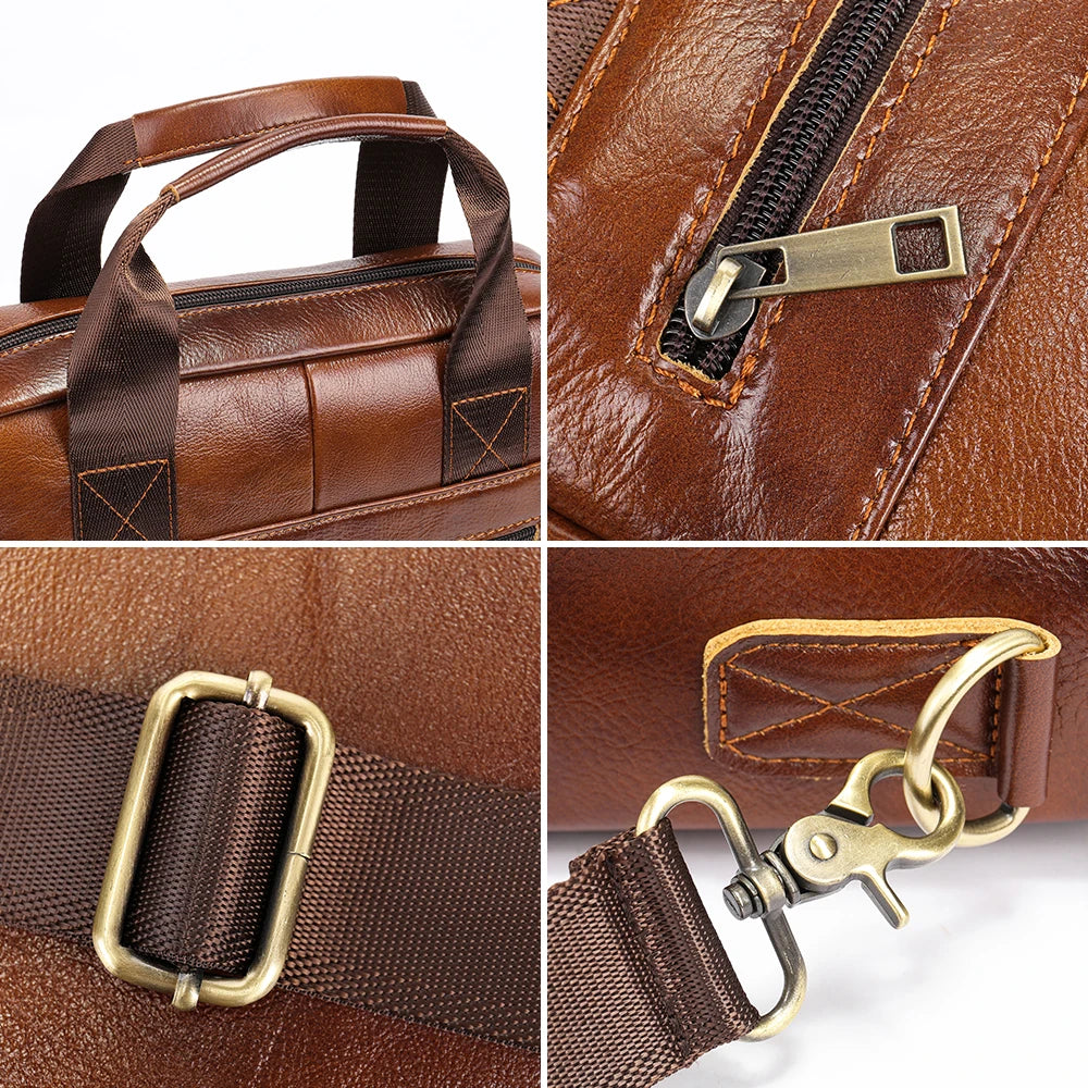 Westal Couro Genuíno Crossbody Messenger Bag, Sacos de Ombro dos homens, 13.3 "Laptop Pasta, Homem Bolsas, 8577