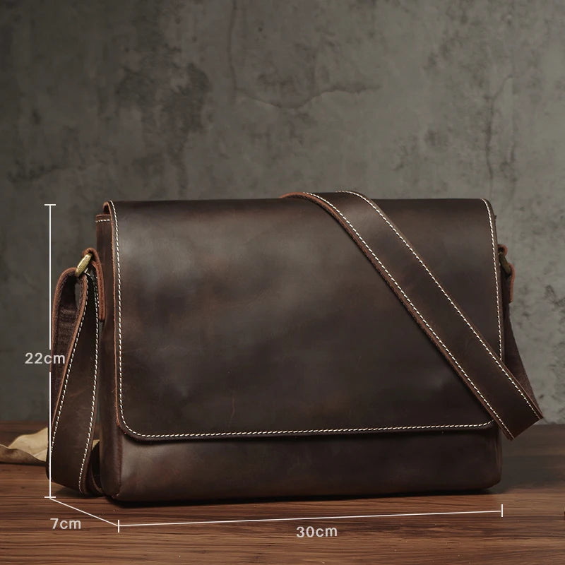 NUKA Couro Genuíno Bolsa de Ombro Retro Original Couro Horizontal Crossbody Deluxe Flap Messenger Bags Para 11 Polegada Ipad