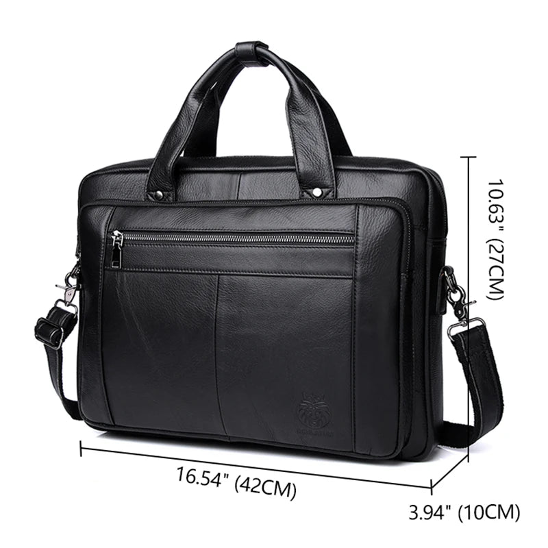 Schlatum pastas de negócios de couro genuíno preto para homens bolsas de luxo portátil maleta sacos 16 polegada saco do computador escritório