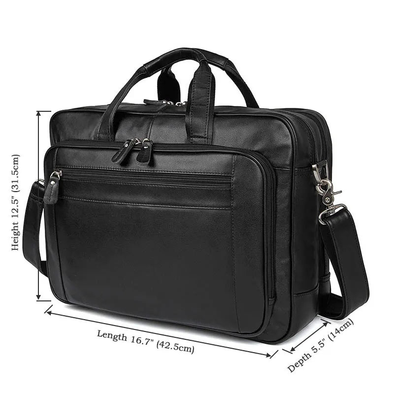 Pasta de couro genuíno de alta qualidade para homens, bolsa de negócios, couro crazy horse, grande, 17 polegadas, bolsa para laptop, porta-pasta masculina, estojo de escritório