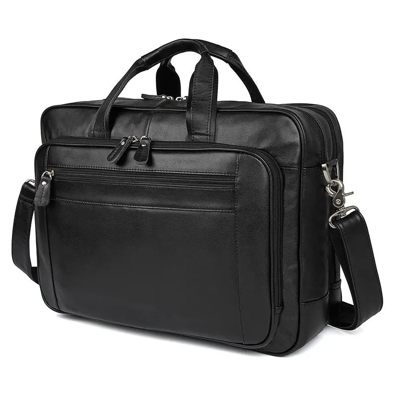 Pasta de couro genuíno de alta qualidade para homens, bolsa de negócios, couro crazy horse, grande, 17 polegadas, bolsa para laptop, porta-pasta masculina, estojo de escritório