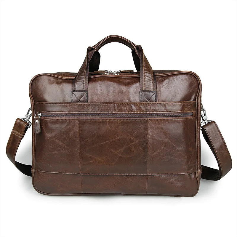 Pasta de couro genuíno de alta qualidade para homens, bolsa de negócios, couro crazy horse, grande, 17 polegadas, bolsa para laptop, porta-pasta masculina, estojo de escritório