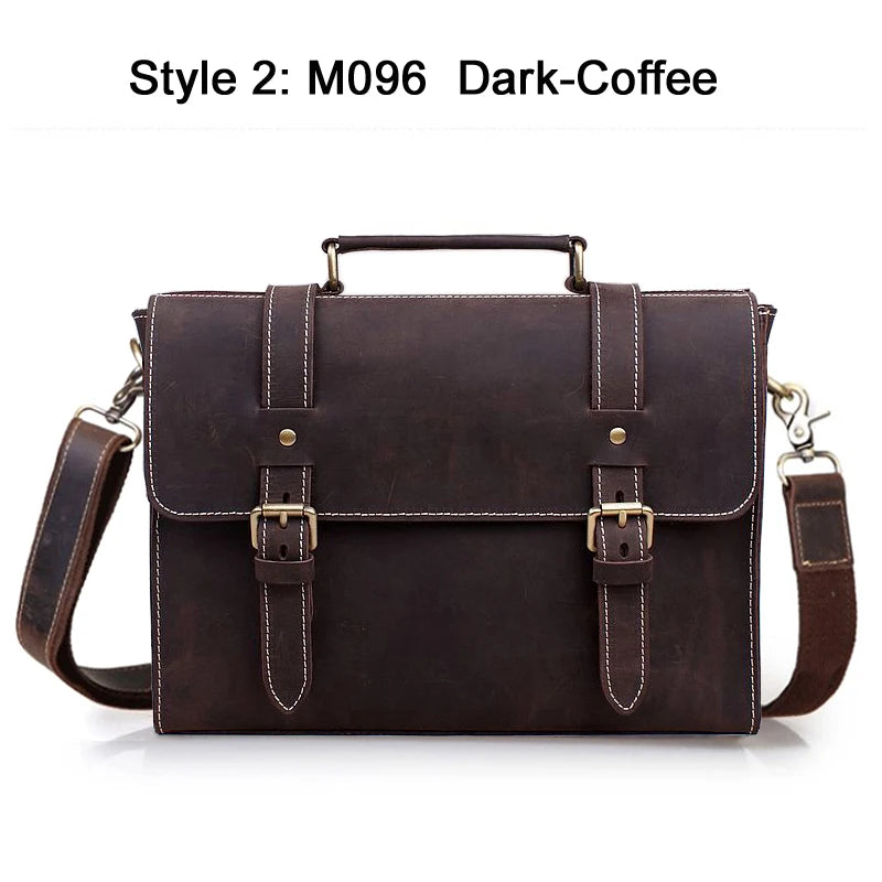 Bolsa de ombro vintage de couro louco cavalo, bolsa mensageiro cruzada masculina, bolsa de lazer genuína de couro, 2020
