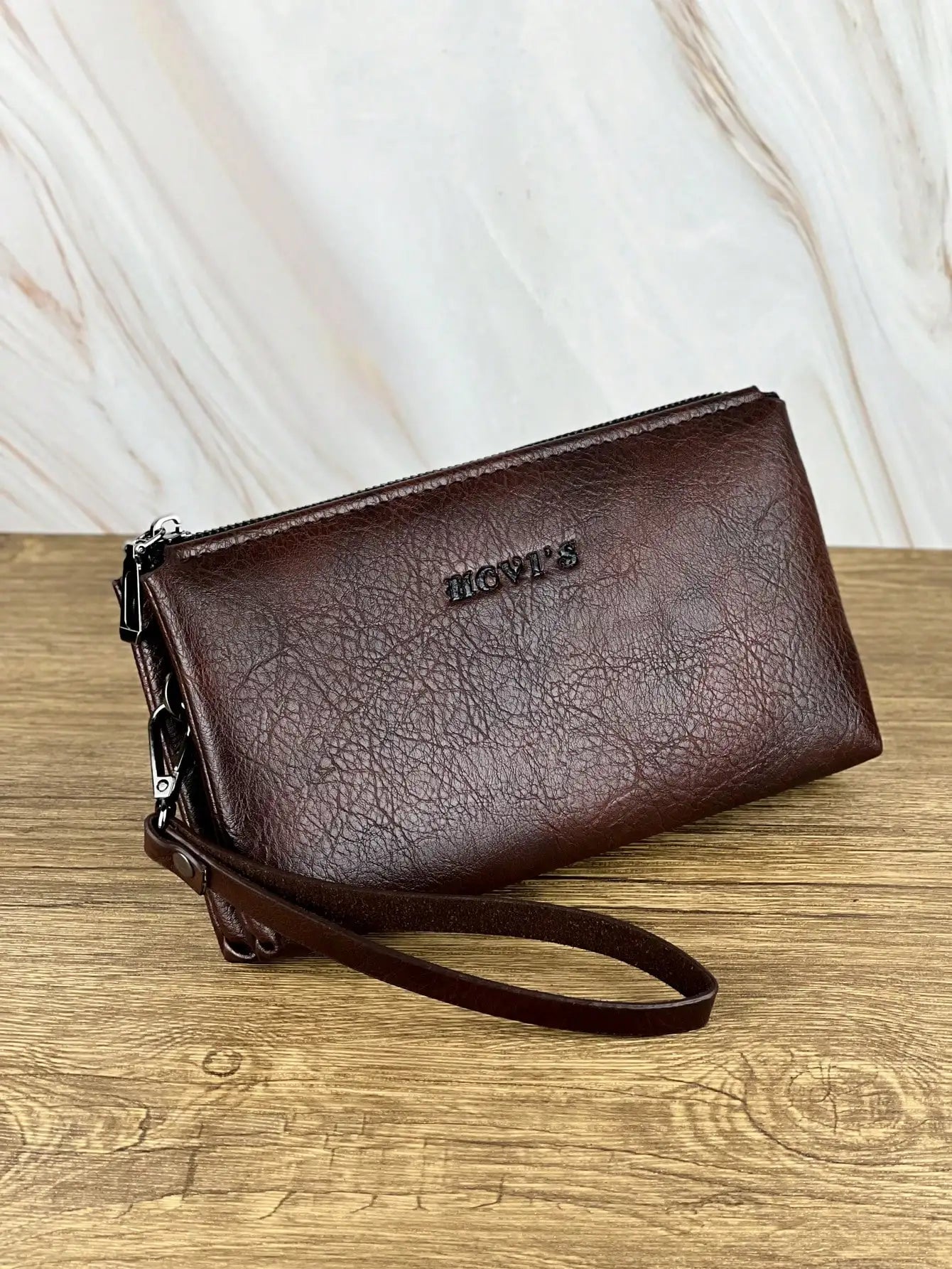 Moda simples retro masculino bolsa de embreagem carteira negócios grande capacidade saco de embreagem duplo compartimento zíper longo carteira saco de embreagem