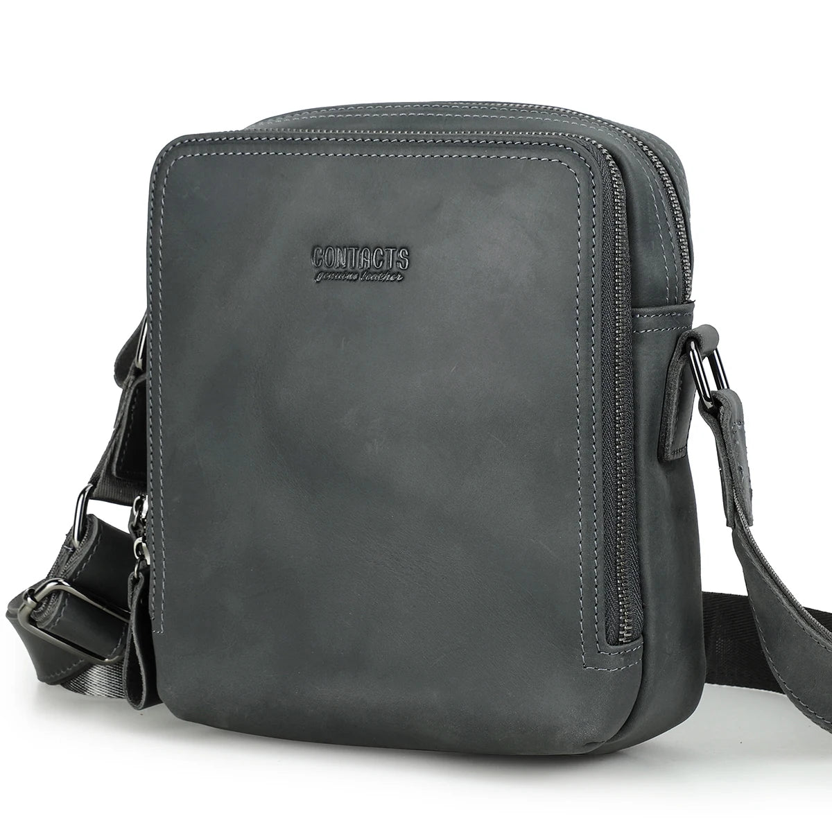 Contact's bolsa mensageiro masculina de couro genuíno, bolsa de ombro vintage para ipad mini de 7.9 polegadas, bolsa crossbody masculina de alta qualidade