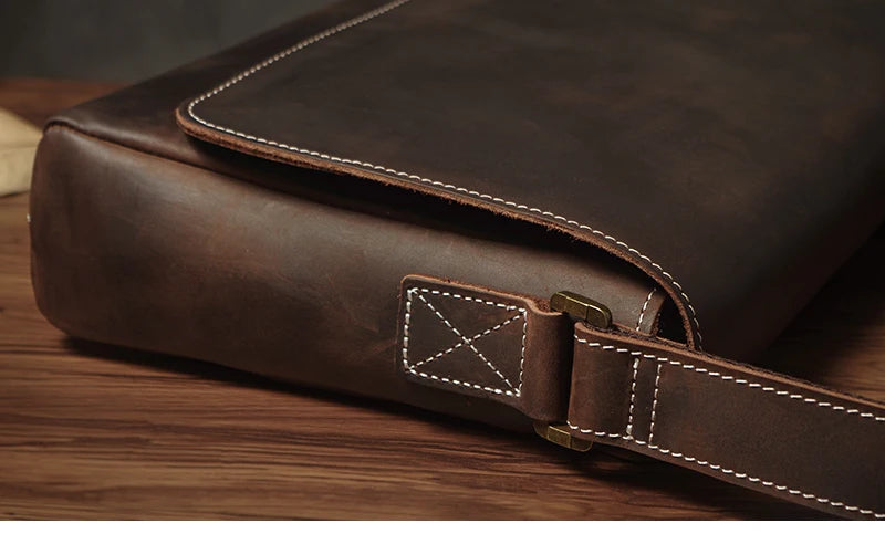 NUKA Couro Genuíno Bolsa de Ombro Retro Original Couro Horizontal Crossbody Deluxe Flap Messenger Bags Para 11 Polegada Ipad