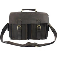 Bolsa de ombro masculina de lona militar vintage + couro genuíno, bolsa crossbody, bolsa mensageiro de lona para lazer