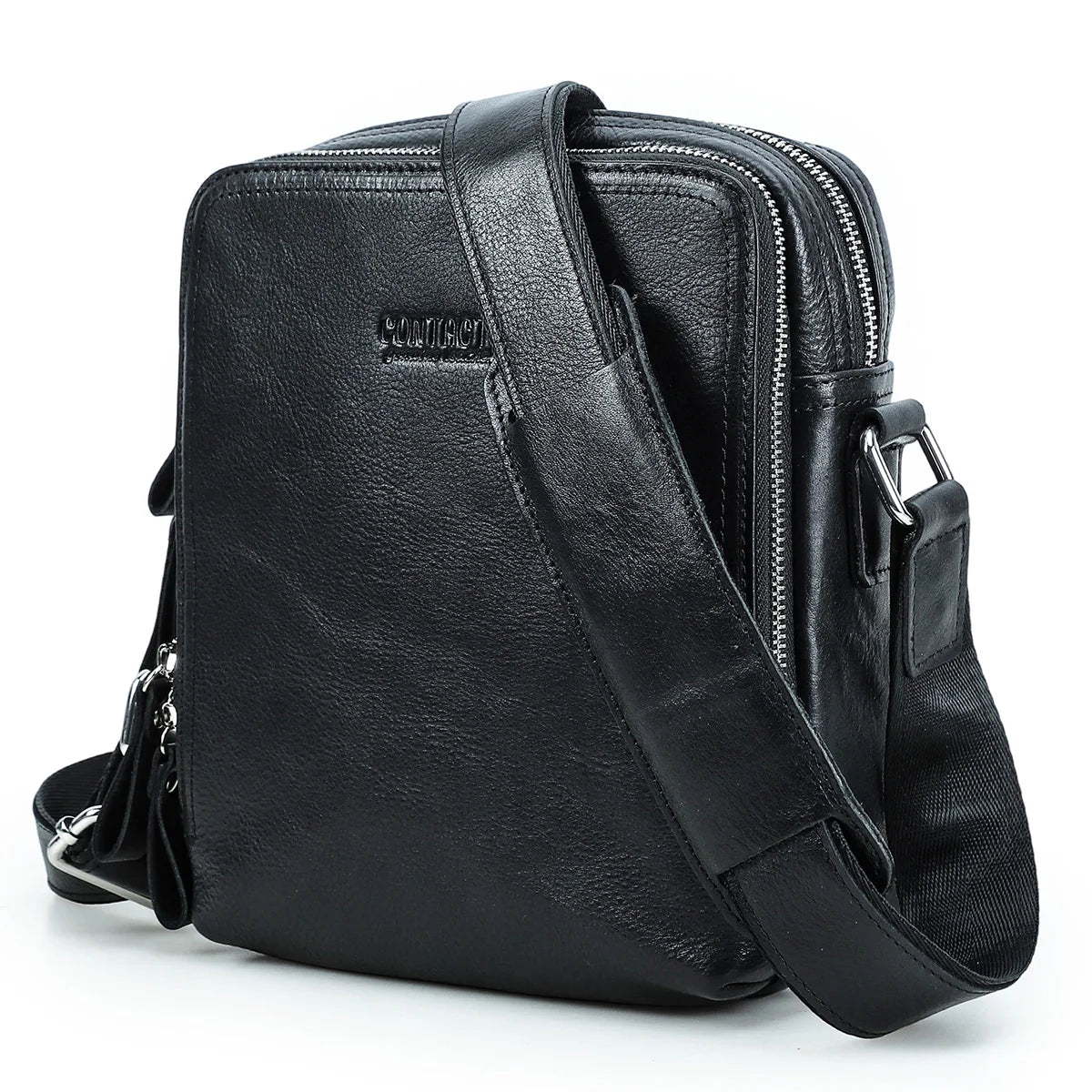 Contact's bolsa mensageiro masculina de couro genuíno, bolsa de ombro vintage para ipad mini de 7.9 polegadas, bolsa crossbody masculina de alta qualidade