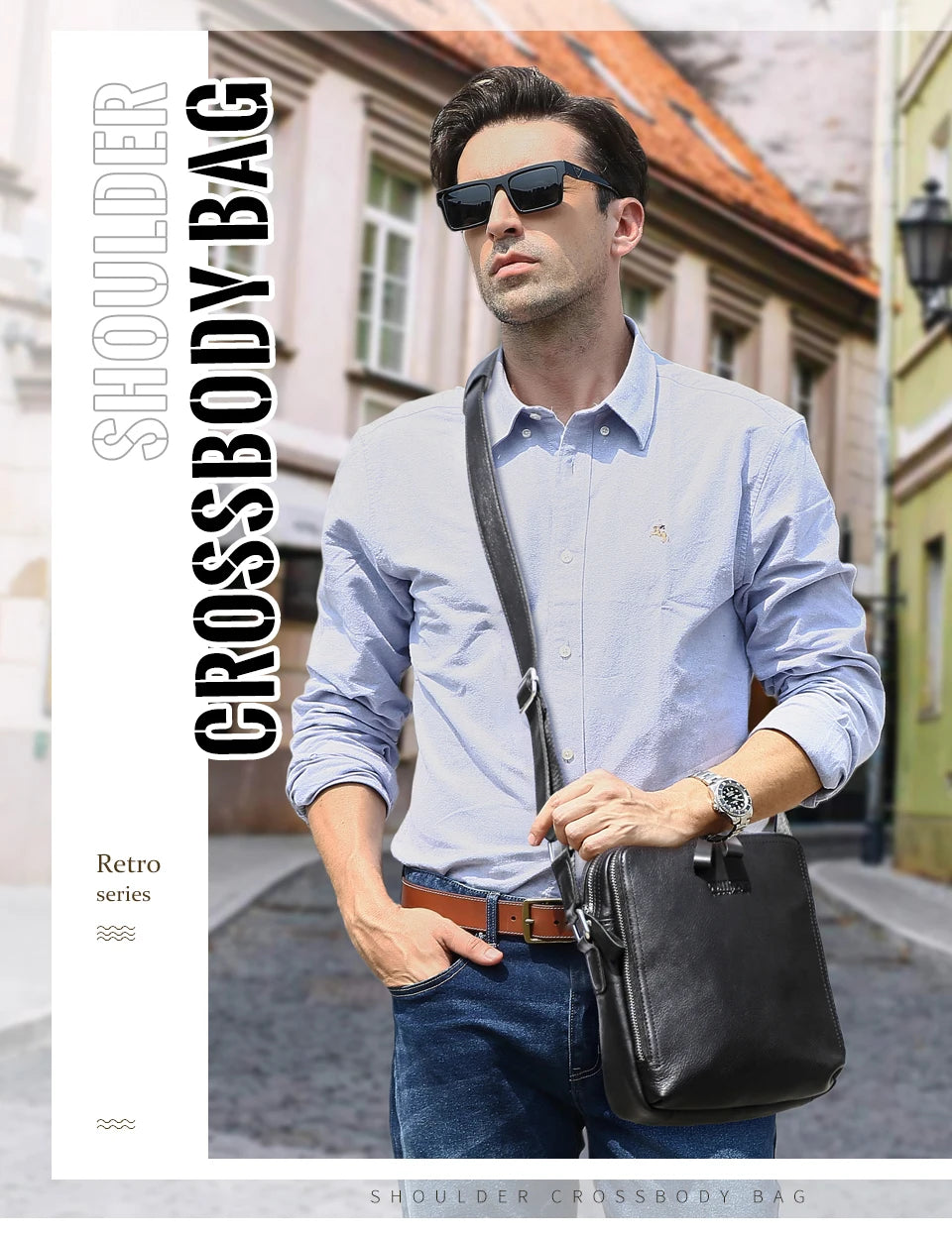 Contact's bolsa mensageiro masculina de couro genuíno, bolsa de ombro vintage para ipad mini de 7.9 polegadas, bolsa crossbody masculina de alta qualidade
