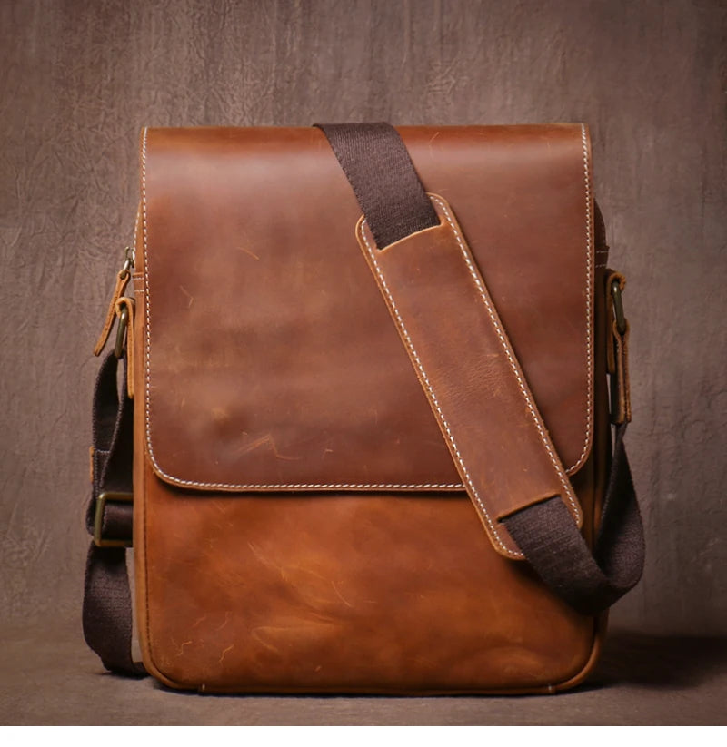 Guro bolsa de ombro de couro genuíno dos homens do vintage clássico aleta sacos do mensageiro maior qualidade luxo crossbody para 12 Polegada ipad