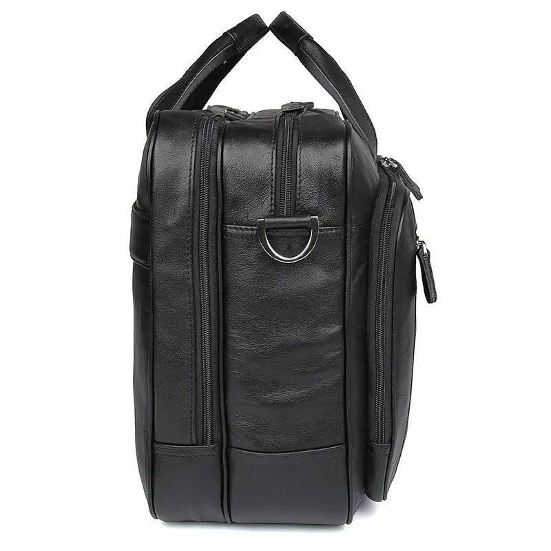 Pasta de couro genuíno de alta qualidade para homens, bolsa de negócios, couro crazy horse, grande, 17 polegadas, bolsa para laptop, porta-pasta masculina, estojo de escritório
