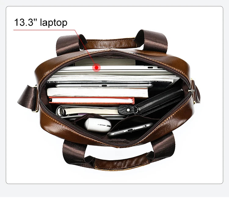 Westal Couro Genuíno Crossbody Messenger Bag, Sacos de Ombro dos homens, 13.3 "Laptop Pasta, Homem Bolsas, 8577