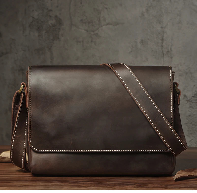 NUKA Couro Genuíno Bolsa de Ombro Retro Original Couro Horizontal Crossbody Deluxe Flap Messenger Bags Para 11 Polegada Ipad