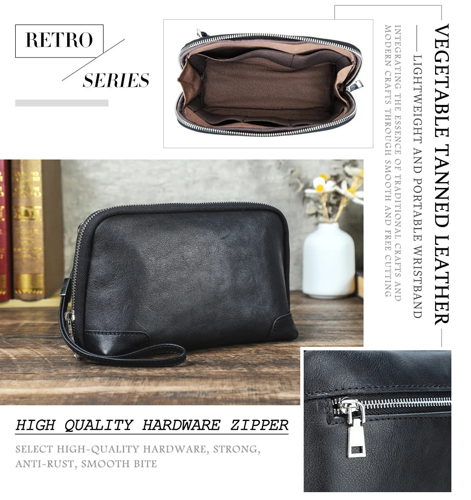 Contact's bolsa de mão de viagem masculina, carteira de couro genuíno, bolsa casual, organizador de cabo de carga, bolsa de armazenamento