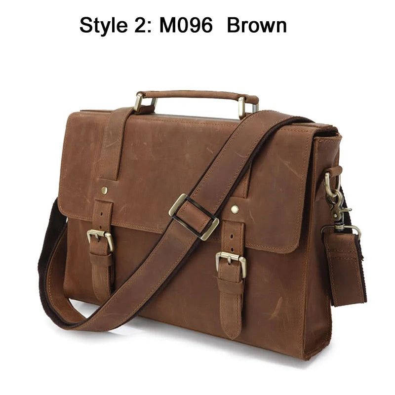 Bolsa de ombro vintage de couro louco cavalo, bolsa mensageiro cruzada masculina, bolsa de lazer genuína de couro, 2020