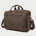 Pasta de couro genuíno de alta qualidade para homens, bolsa de negócios, couro crazy horse, grande, 17 polegadas, bolsa para laptop, porta-pasta masculina, estojo de escritório