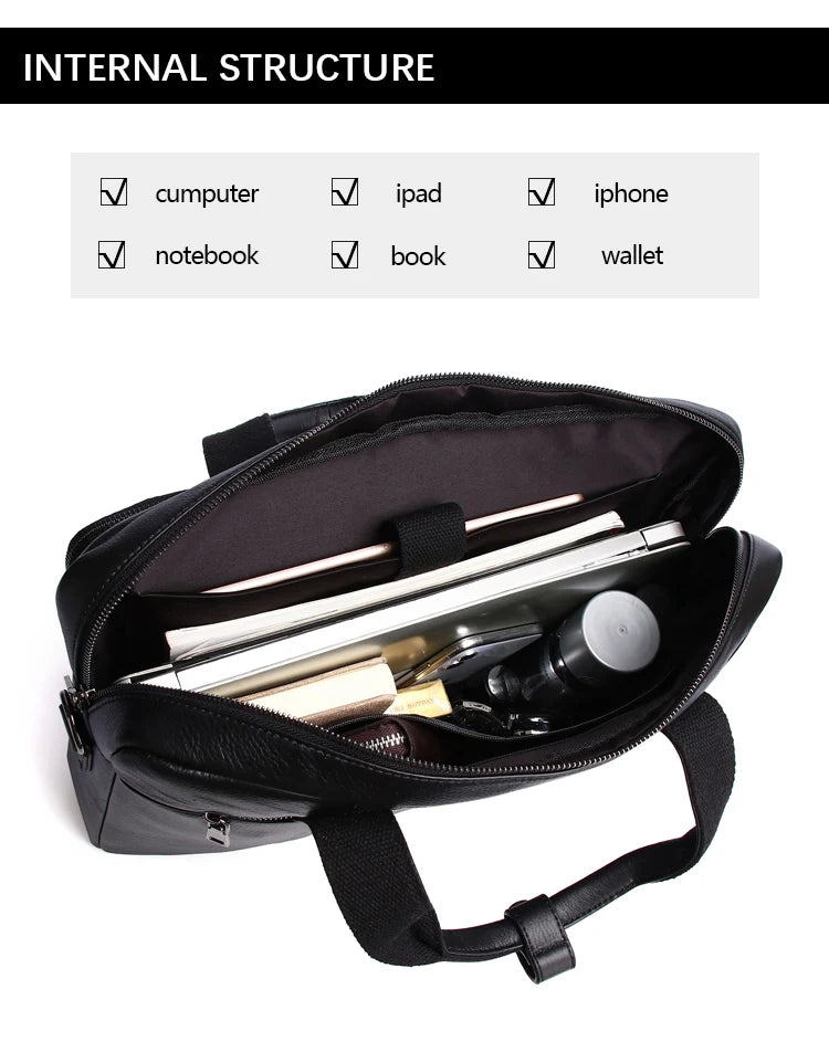 Schlatum pastas de negócios de couro genuíno preto para homens bolsas de luxo portátil maleta sacos 16 polegada saco do computador escritório