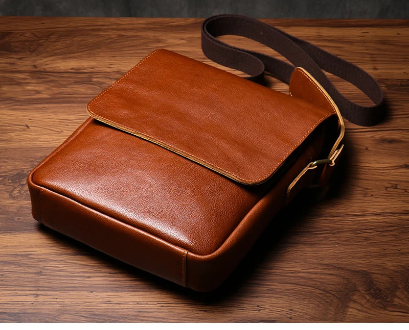 Guro bolsa de ombro de couro genuíno dos homens do vintage clássico aleta sacos do mensageiro maior qualidade luxo crossbody para 12 Polegada ipad