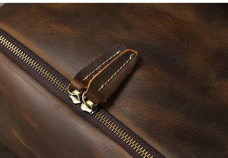 Vintage cavalo louco mochila de couro genuíno dos homens bagpack escalada mochila masculino grande caminhadas mochila m814