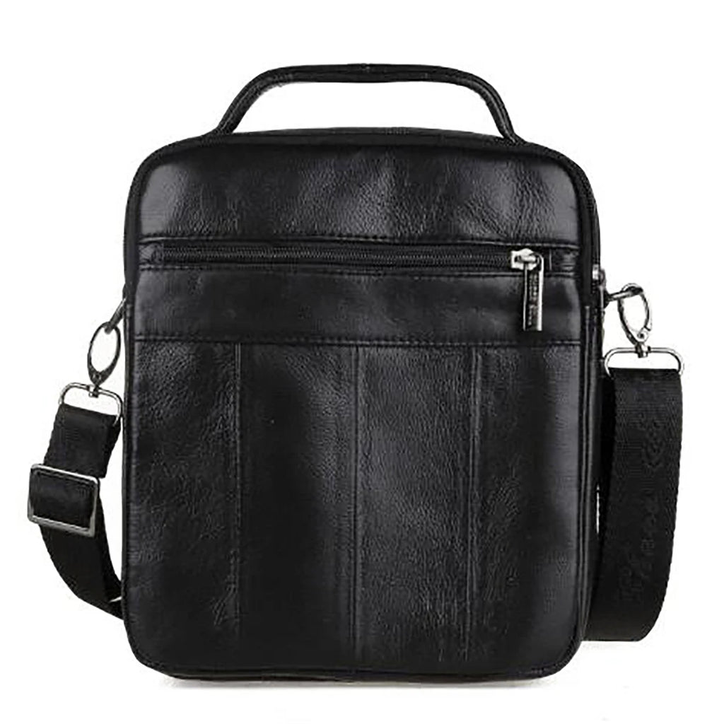 Bolsa Transversal Masculina de Couro Genuíno para Negócios, Pasta Casual de Couro Bovino, Bolsa de Mão Masculina com Alça Superior