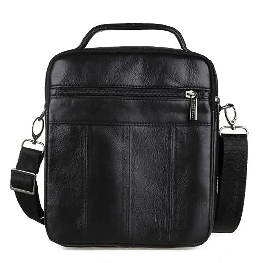 Bolsa Transversal Masculina de Couro Genuíno para Negócios, Pasta Casual de Couro Bovino, Bolsa de Mão Masculina com Alça Superior