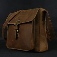 Bolsa de ombro masculina de lona militar vintage + couro genuíno, bolsa crossbody, bolsa mensageiro de lona para lazer