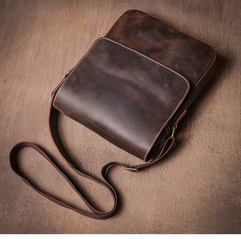 Guro bolsa de ombro de couro genuíno dos homens do vintage clássico aleta sacos do mensageiro maior qualidade luxo crossbody para 12 Polegada ipad