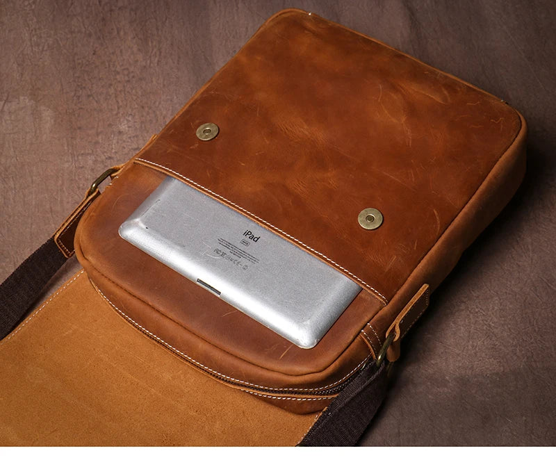Guro bolsa de ombro de couro genuíno dos homens do vintage clássico aleta sacos do mensageiro maior qualidade luxo crossbody para 12 Polegada ipad