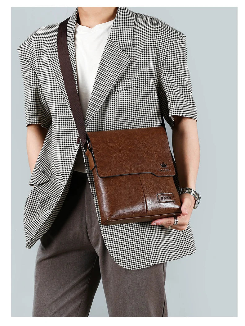 Marca de luxo do vintage sacos do mensageiro dos homens bolsa ombro couro masculino bolsa marrom preto saco lateral negócios crossbody saco para homem