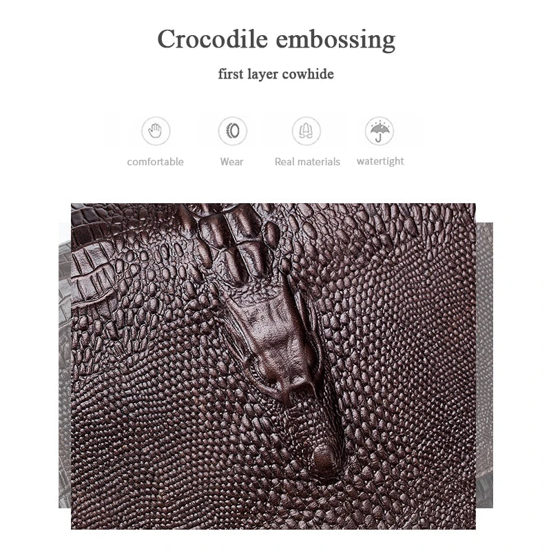 SCHLATUM-Couro Genuíno Motocicleta Fanny, Design Multifunções dos homens, Grão de Crocodilo, Pacote de cinto, Drop Leg Bag