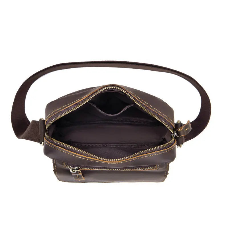 Bolsa transversal de couro legítimo, padrão Executivo!