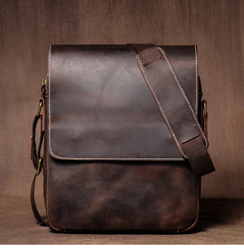 Guro bolsa de ombro de couro genuíno dos homens do vintage clássico aleta sacos do mensageiro maior qualidade luxo crossbody para 12 Polegada ipad